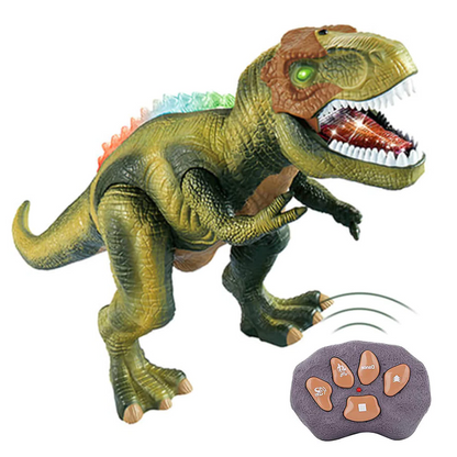 Remote Control Dinosaur Toy with Color LED Spikes and Roaring Sound, Walking Motion Zolana