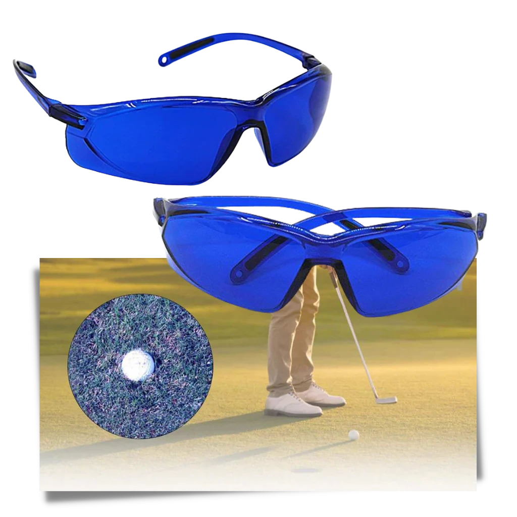 Golf Ball Finder Glasses with Blue Contrast Lenses and UV Protection, Case Included Zolana