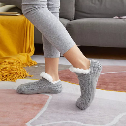 Thermal Socks with Non-Slip Grip and Brushed Interior for Indoor Lounging Zolana