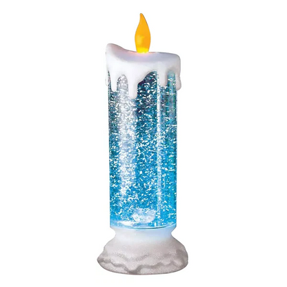 LED Glitter Candle with Color Changing LEDs and Rotating Glitter, USB or AAA Power