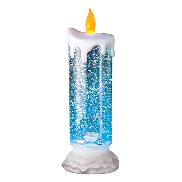 LED Glitter Candle with Color-Changing Rotating Light and USB/Battery Power Zolana