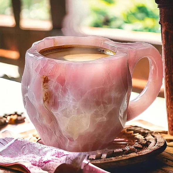 Crystal Coffee Mug with Faceted Gem-Like Finish and Comfortable Handle, 10.14 Fl Oz Zolana