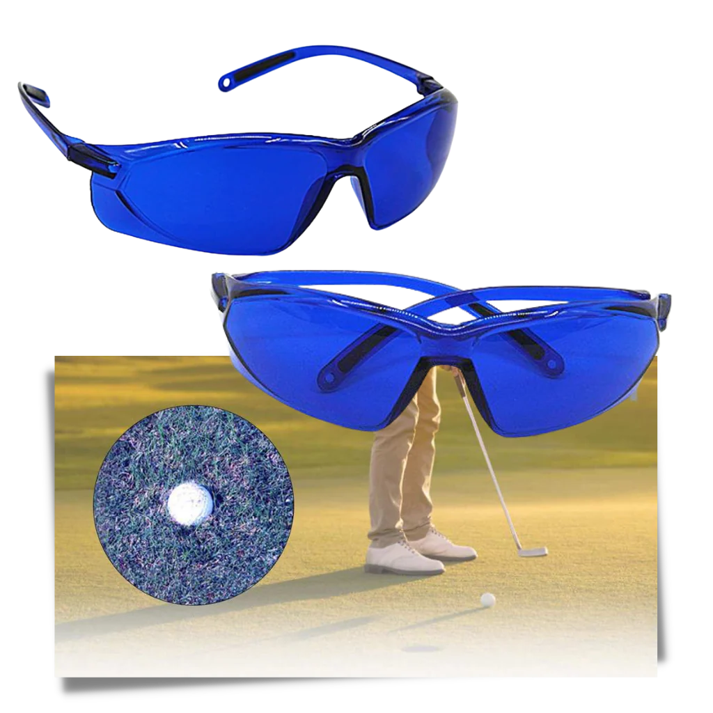 Golf Ball Finder Glasses with Blue Contrast Lenses and UV400 Protection