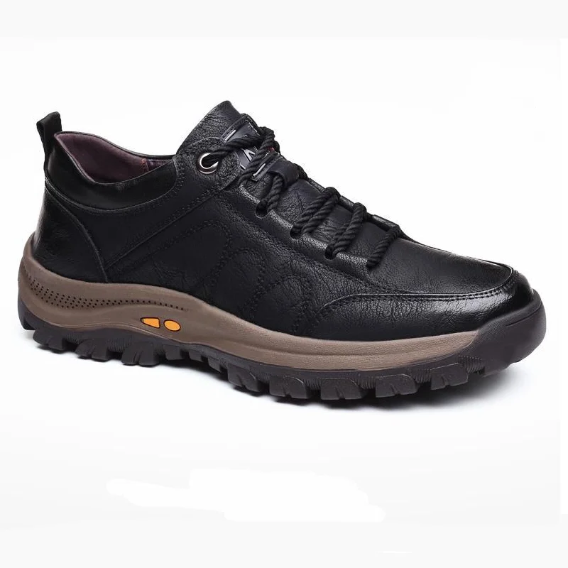 Men's Arch Support Shoes with Removable Insert and Non-Slip Outsole, Breathable Leather