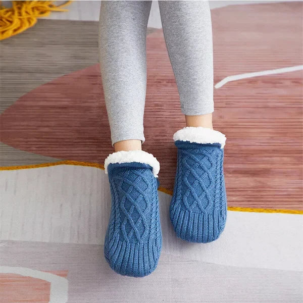 Thermal Socks with Non-Slip Grip and Brushed Interior for Indoor Lounging Zolana