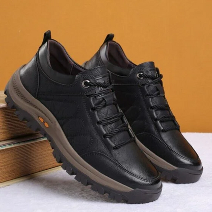 Men's Arch Support Shoes with Removable Insert and Non-Slip Outsole, Breathable Leather