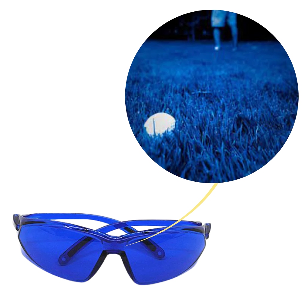 Golf Ball Finder Glasses with Blue Contrast Lenses and UV400 Protection