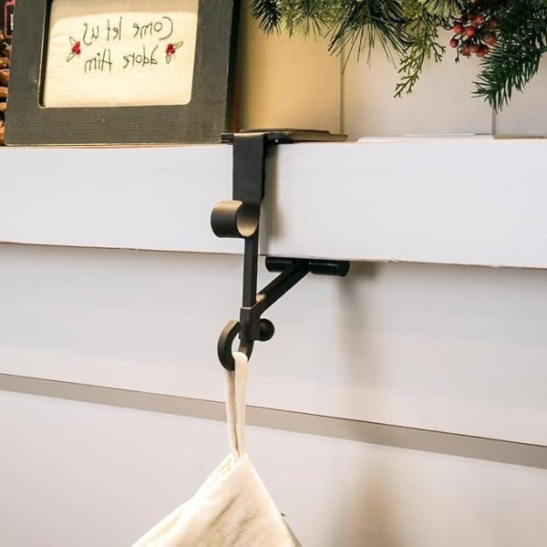 Mantel Stocking Hanger with No-Slip Clamp and Dual Hooks, Fits Up to 8.5in Mantels Zolana