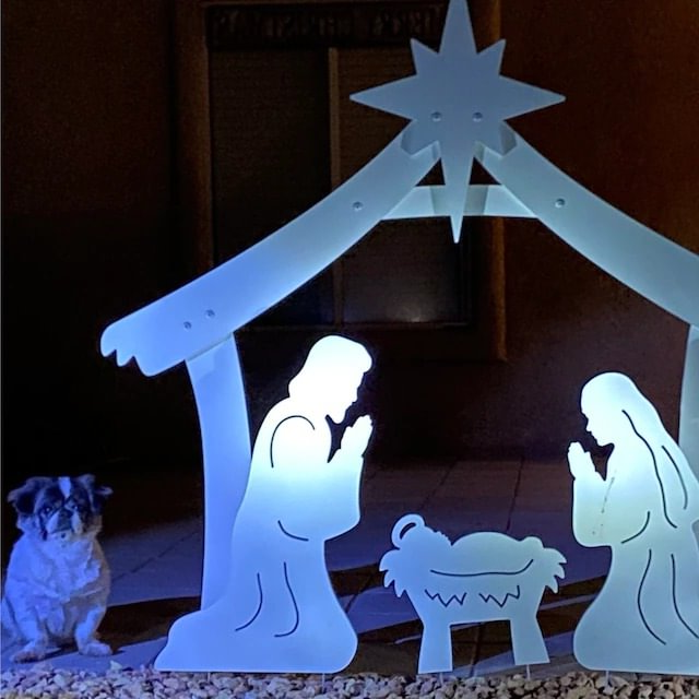 Outdoor Nativity Set with Weather-Resistant PVC and Scaled 4-Piece Scene, 20x16x11 in Zolana