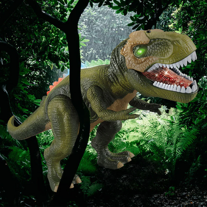 Remote Control Dinosaur Toy with Color LED Spikes and Roaring Sound, Walking Motion Zolana