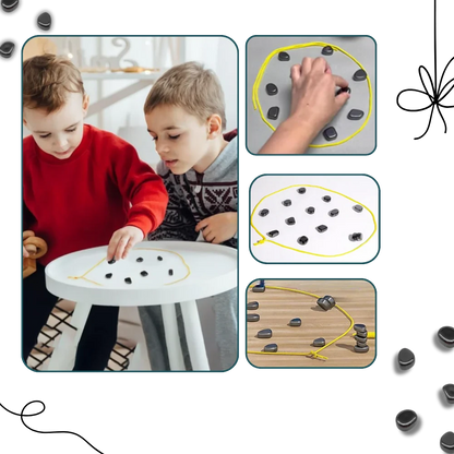 Magnetic Strategy Game with Adjustable Rope Boundary and 20 Magnetic Pieces, Portable Bag Zolana