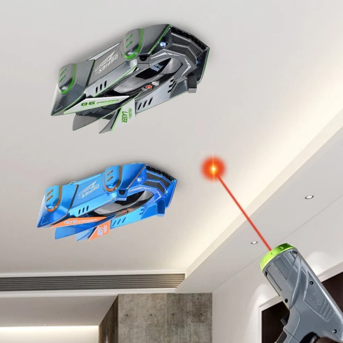 Wall Climbing RC Car with Laser Pointer Remote and Rechargeable USB Battery