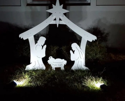 Outdoor Nativity Set with Weather-Resistant PVC and Scaled 4-Piece Scene, 20x16x11 in Zolana