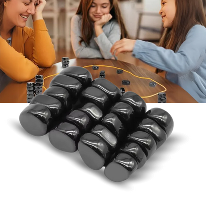 Magnetic Strategy Game with Rope Boundary and 20 Magnetic Pieces, Portable Storage Bag