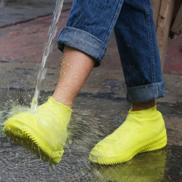 Waterproof Shoe Covers with Anti-Slip Tread and Foldable Design, Storage Pouch