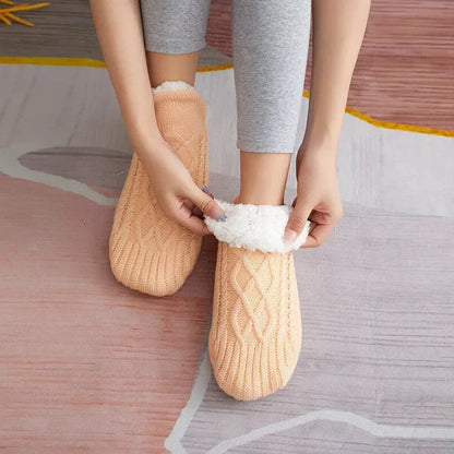 Thermal Socks with Non-Slip Grip and Brushed Interior for Indoor Lounging Zolana