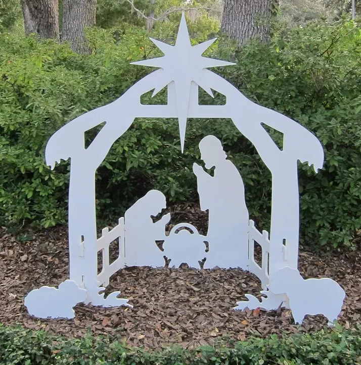 Outdoor Nativity Set with Weather-Resistant PVC and Scaled 4-Piece Scene, 20x16x11 in Zolana