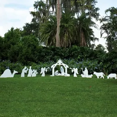 Outdoor Nativity Set with Weather-Resistant PVC and Scaled 4-Piece Scene, 20x16x11 in Zolana