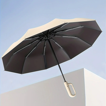 Compact Umbrella with Wind-Resistant Frame and One-Touch Open, 11-Inch Folded