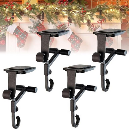 Mantel Stocking Hanger with No-Slip Clamp and Dual Hooks, Fits Up to 8.5in Mantels Zolana