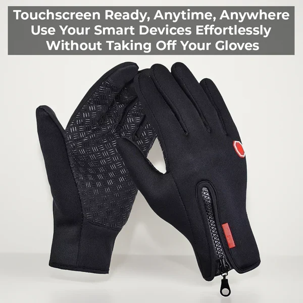 Thermal Gloves with Touchscreen Fingertips and Adjustable Wrist Strap, Water-Repellent