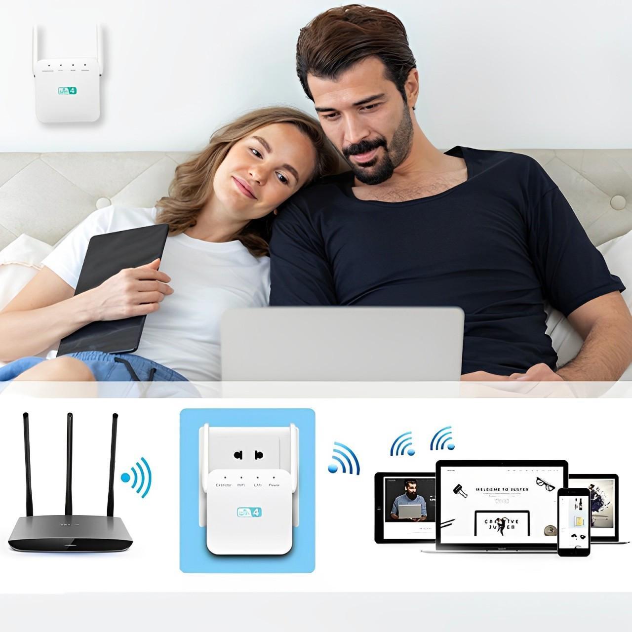 WiFi Range Extender with Dual-Band Support and Ethernet Port, Easy Plug-In Setup