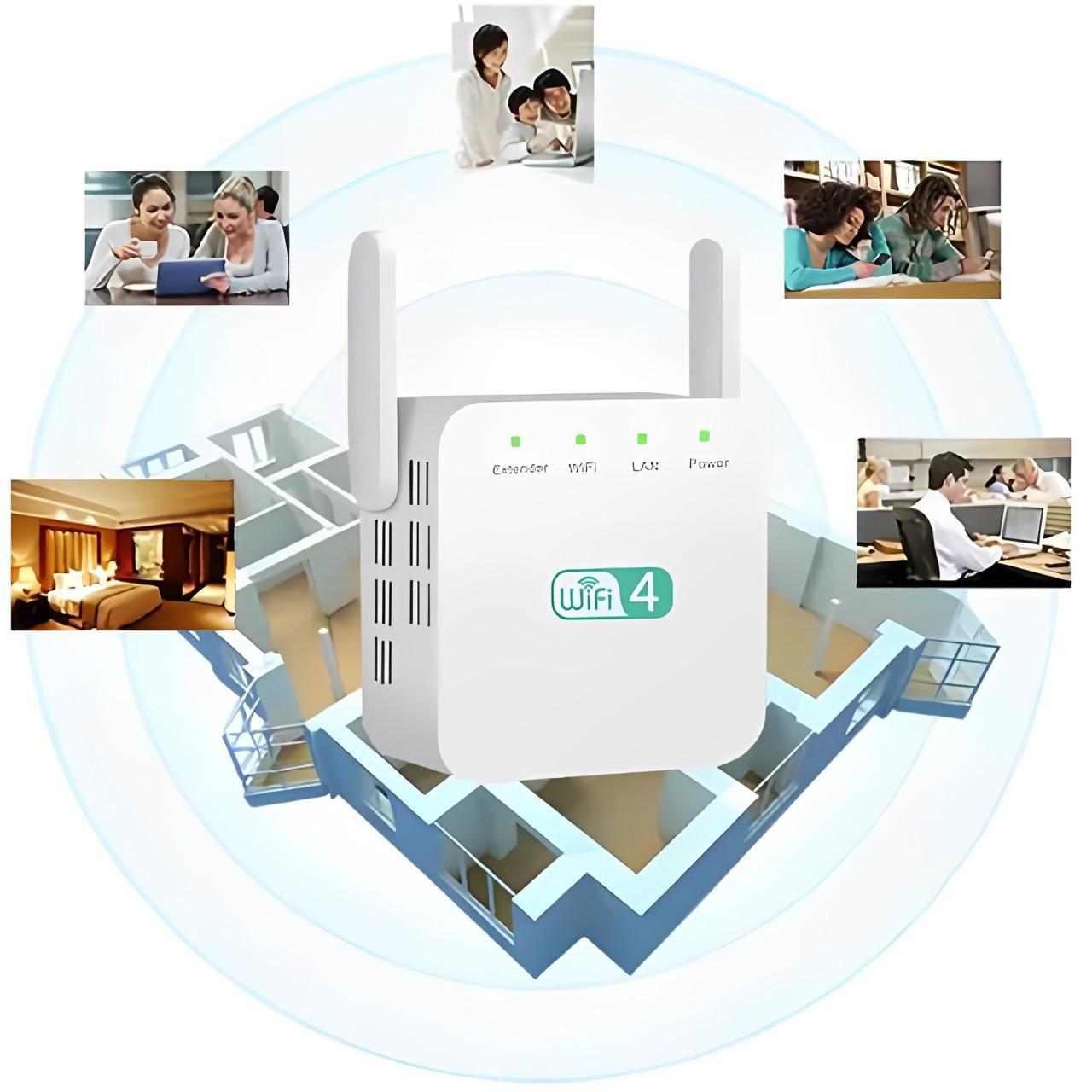 WiFi Range Extender with Gigabit LAN and 2.4 GHz Band, Compact Plug-In Design