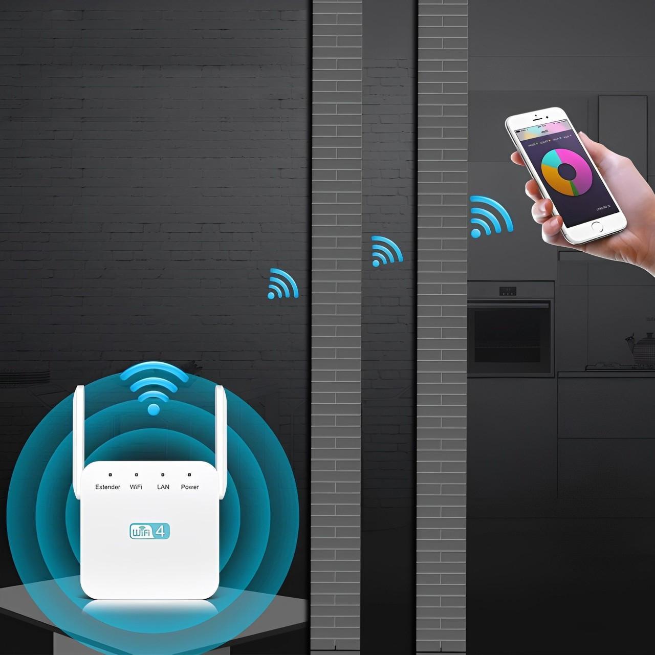 WiFi Range Extender with Gigabit LAN and 2.4 GHz Band, Compact Plug-In Design