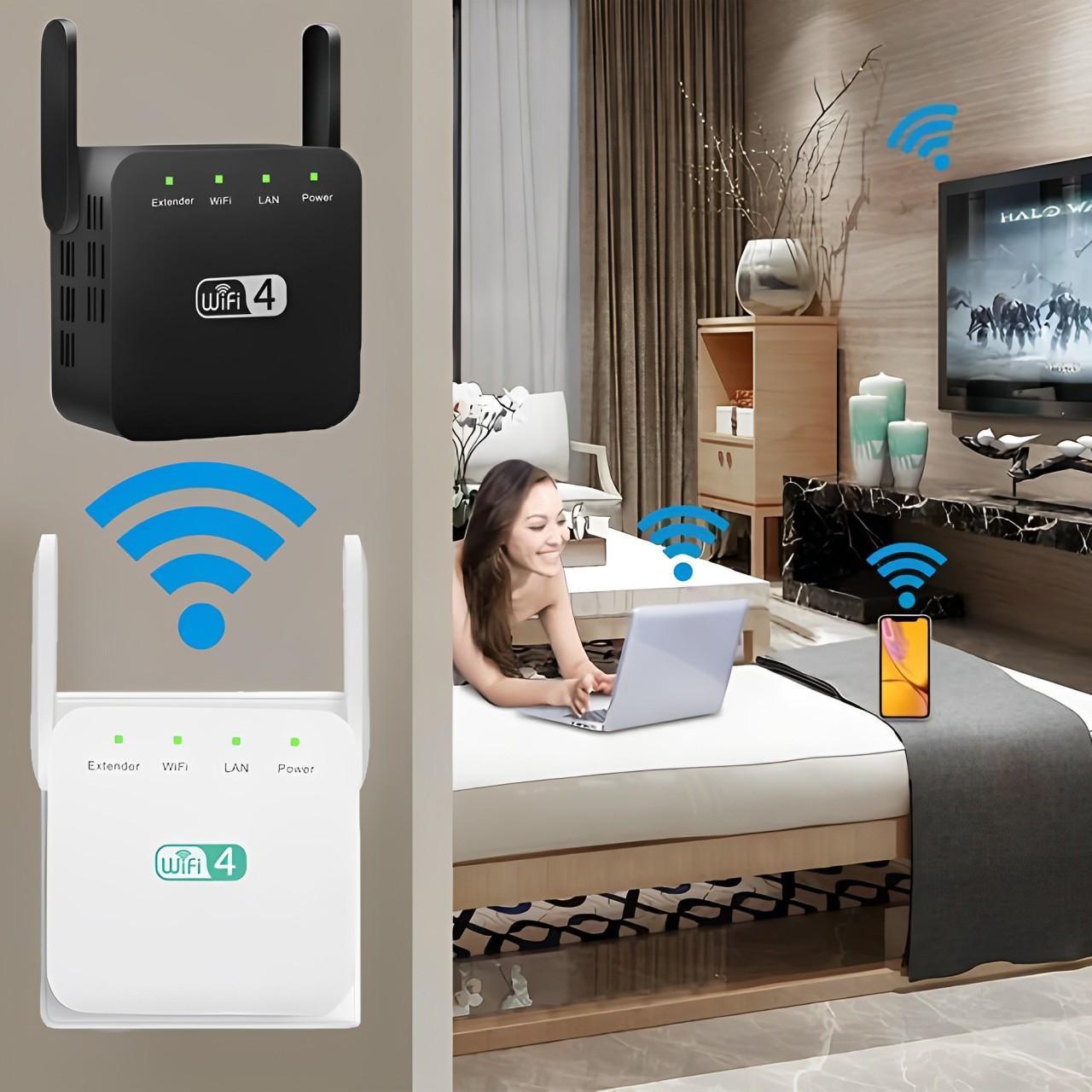 WiFi Range Extender with Dual-Band Support and Ethernet Port, Easy Plug-In Setup