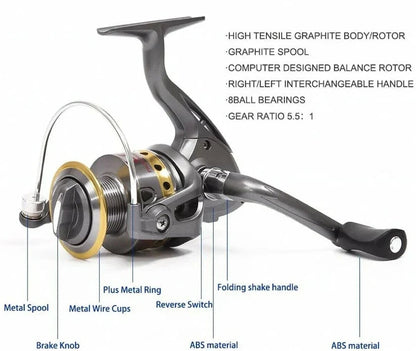 Telescopic Fishing Rod with Spinning Reel and Gear Bag, 100 m Line Tackle Kit Zolana