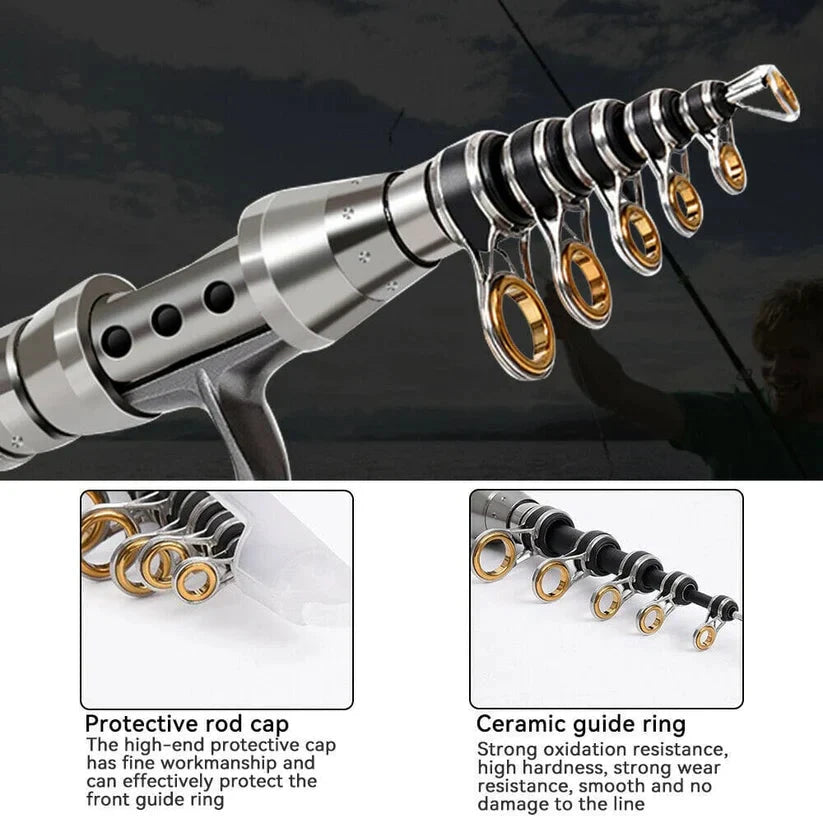 Telescopic Fishing Rod with Spinning Reel and Gear Bag, 100 m Line Tackle Kit Zolana