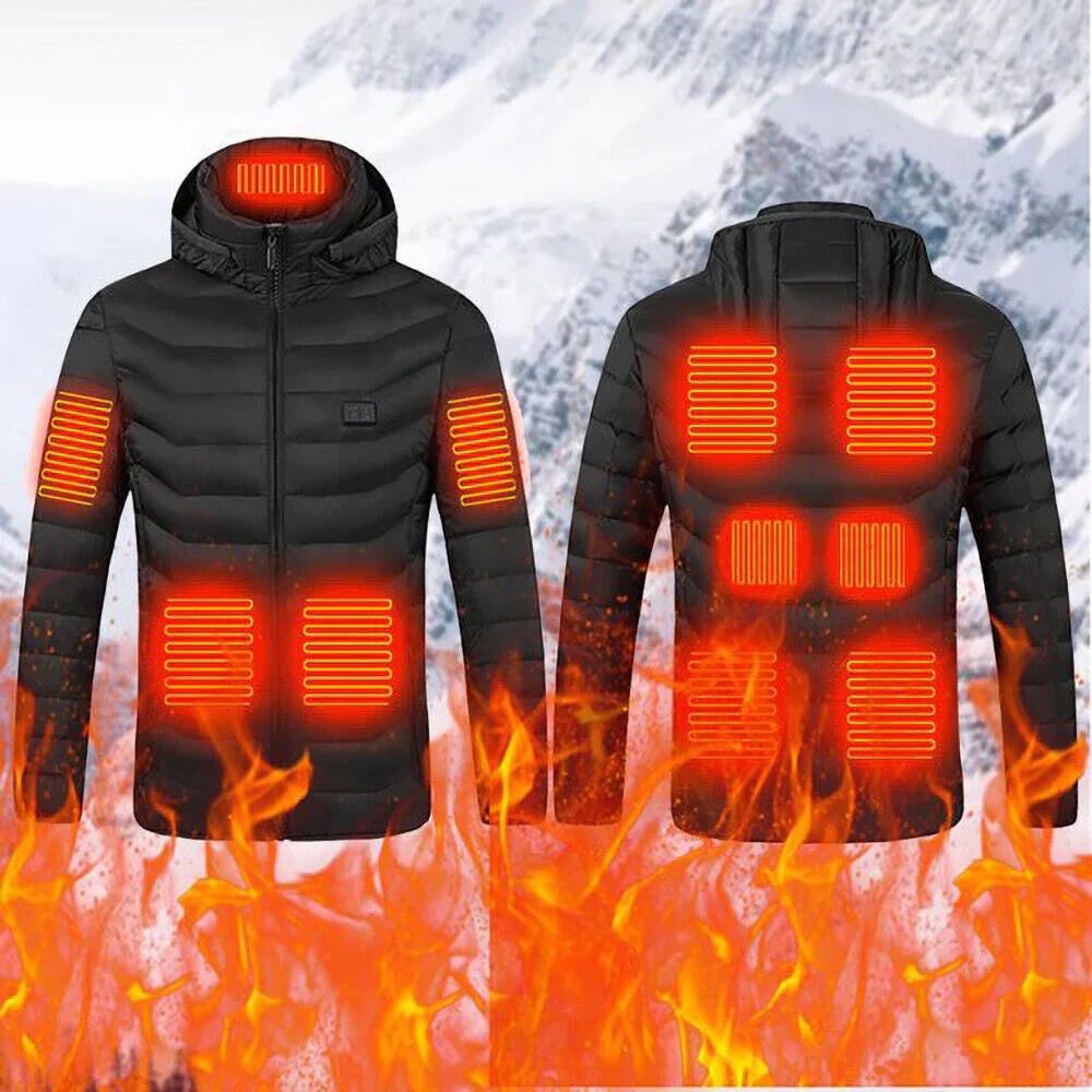 Heated Jacket with USB Charging and Unisex Fit, 3 Heat Settings