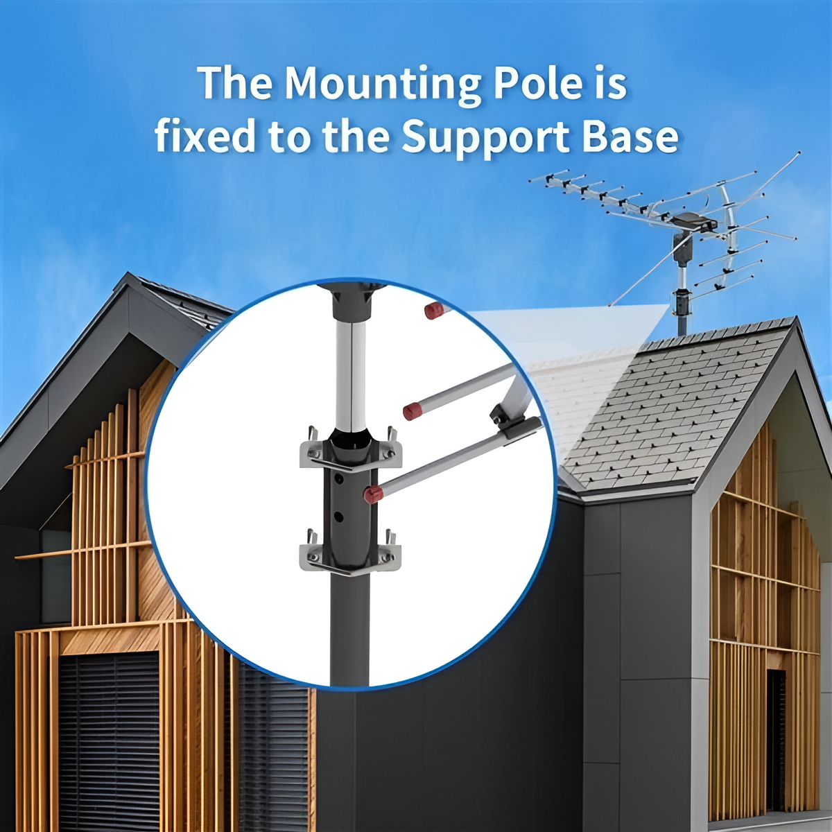 Motorized Outdoor TV Antenna with 360 Degree Rotation and Dual UHF/VHF Reception, Weatherproof Zolana