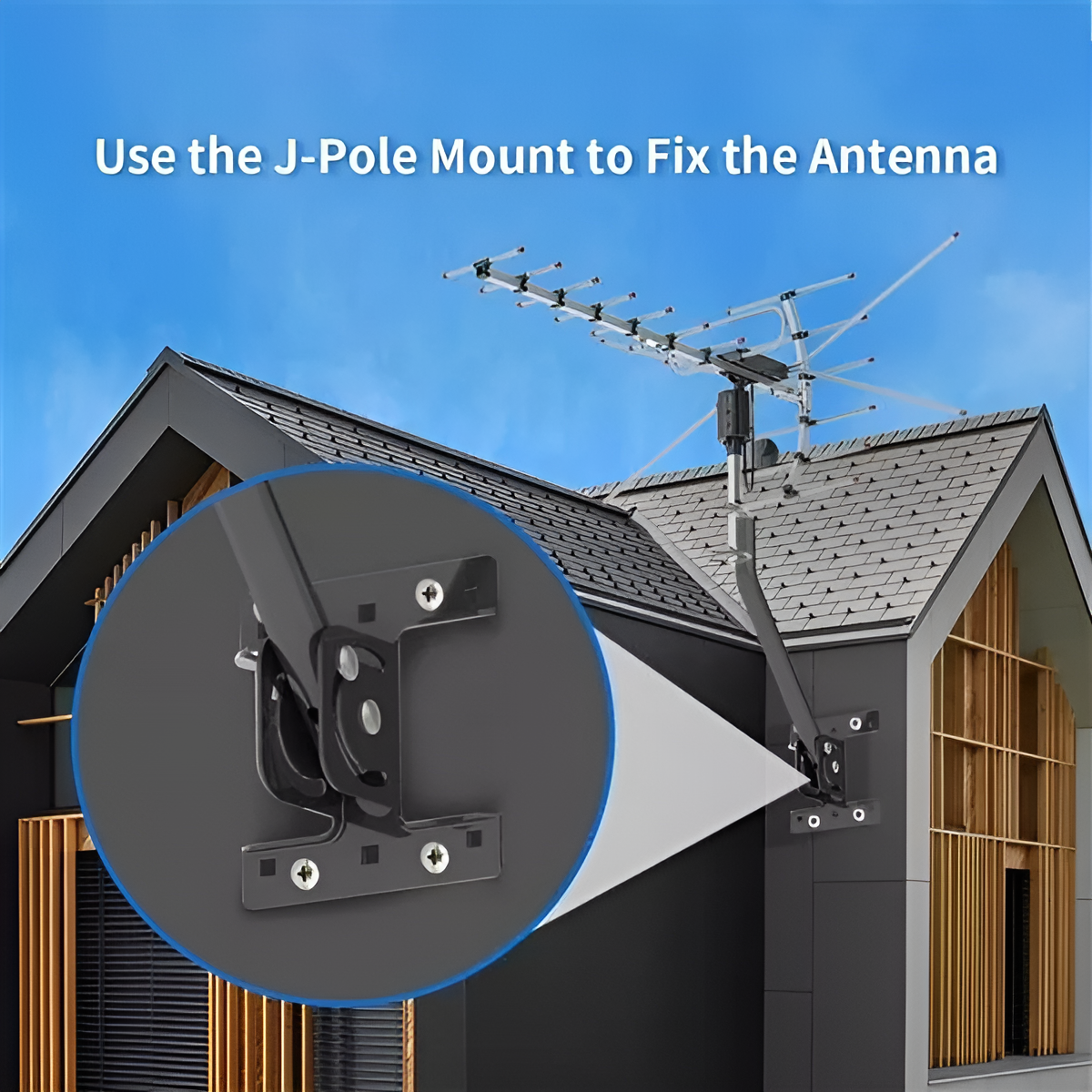 Motorized Outdoor TV Antenna with 360 Degree Rotation and Dual UHF/VHF Reception, Weatherproof Zolana