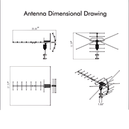Motorized Outdoor TV Antenna with 360 Degree Rotation and Dual UHF/VHF Reception, Weatherproof Zolana