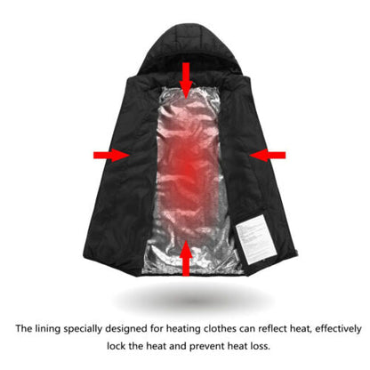 Heated Jacket with Removable USB Battery and 3 Heat Settings, Water-Resistant Black