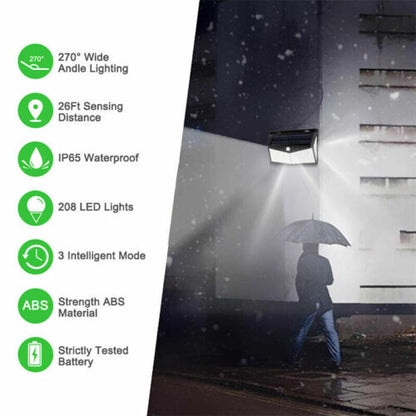 Solar Motion Sensor Light with 800 Lumen Output and Weather-Resistant Housing, 16 ft Range