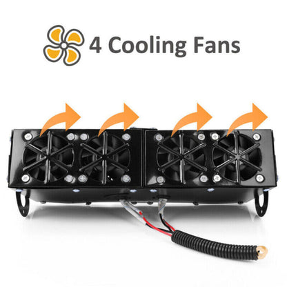 12V Car Heater with 500W Ceramic Element and Four Vents, Compact Dashboard Mount