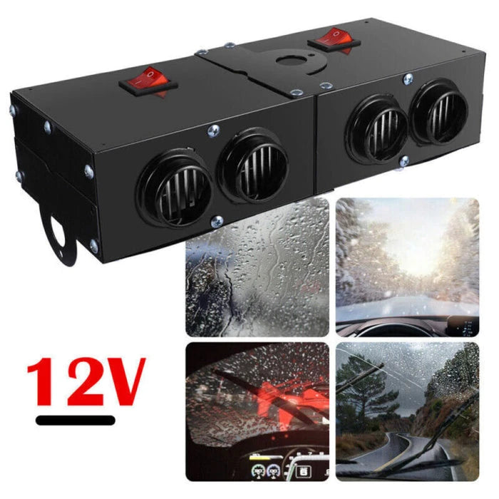 12V Car Heater with Dual Controls and Four Vent Outlets, 500W Cabin Defroster Zolana