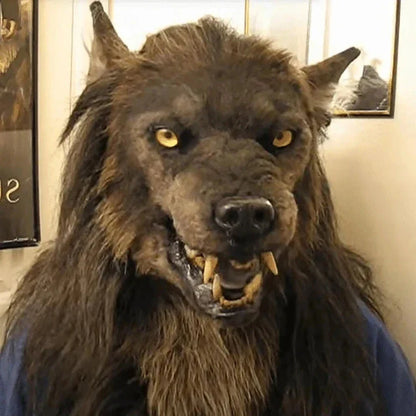 Wolf Mask with Hyperreal Fur and Adjustable Strap, Breathable Silicone Fit