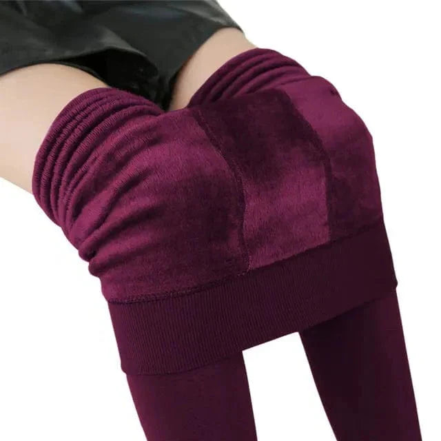 High Waist Fleece Lined Leggings with Four-Way Stretch and Breathable Temperature Control