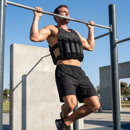 Adjustable Weighted Vest with Removable Pouches and Ergonomic Straps, 110 lb Capacity Zolana